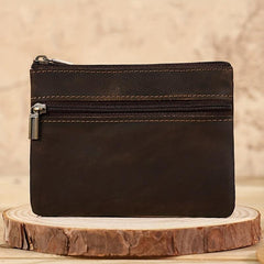 Leather Coin Purse Crazy Horse Leather Short Wallet
