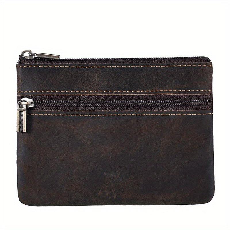 Leather Coin Purse Crazy Horse Leather Short Wallet