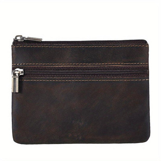 Leather Coin Purse Crazy Horse Leather Short Wallet