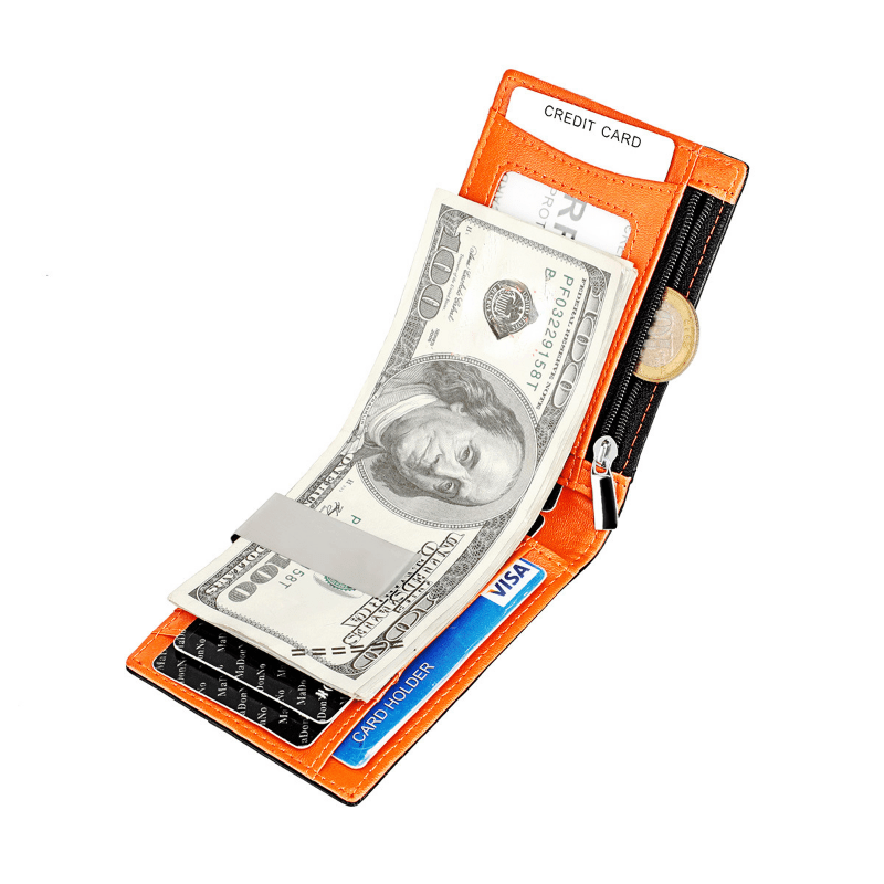 Men's RFID Blocking Slim Wallet with Money Clip