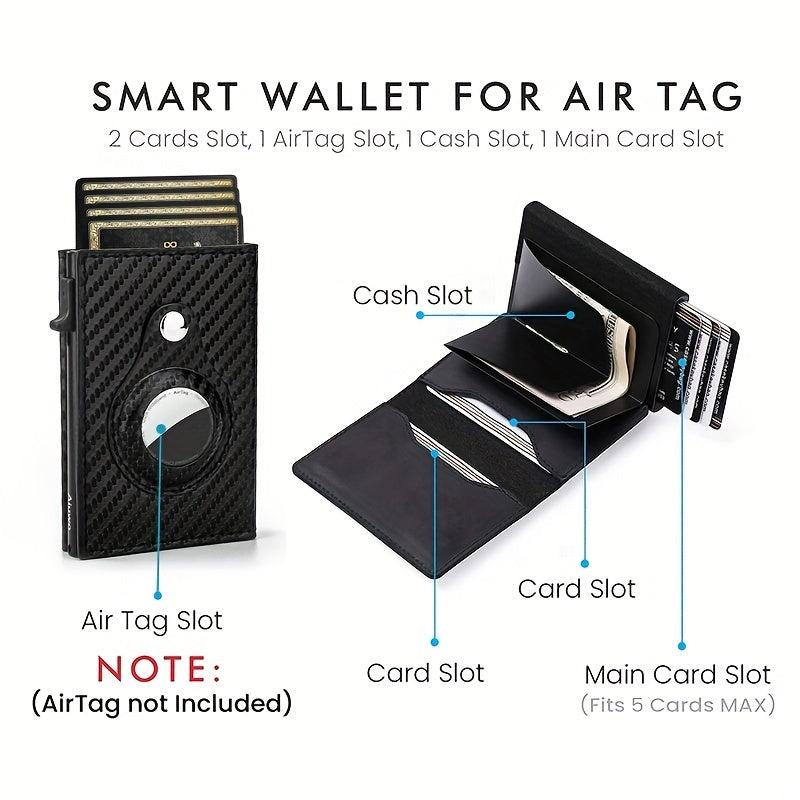 Men's Carbon Fiber RFID Trifold Wallet with Pop-up Credit Card Holder