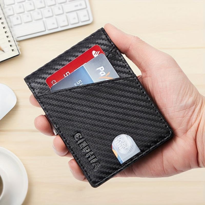 Carbon Fiber RFID Wallet for Men - Anti-theft Brush Bifold Credit Card Wallet