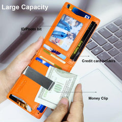 Carbon Fiber RFID Wallet for Men - Anti-theft Brush Bifold Credit Card Wallet