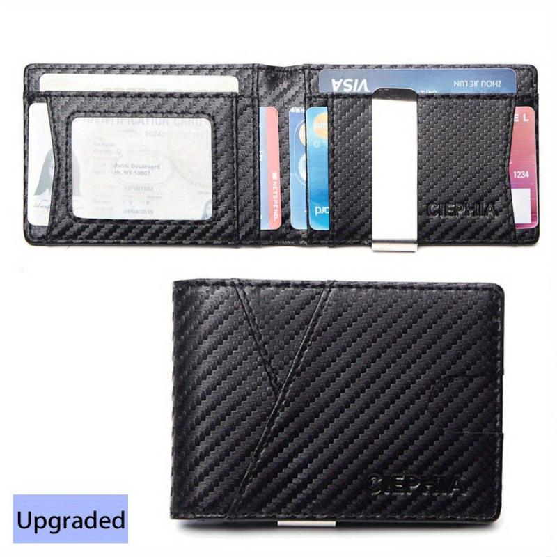 Carbon Fiber RFID Wallet for Men - Anti-theft Brush Bifold Credit Card Wallet