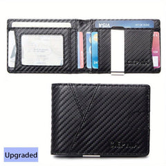 Carbon Fiber RFID Wallet for Men - Anti-theft Brush Bifold Credit Card Wallet
