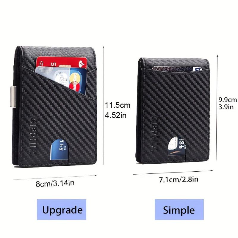 Carbon Fiber RFID Wallet for Men - Anti-theft Brush Bifold Credit Card Wallet