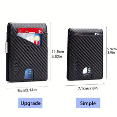 Carbon Fiber RFID Wallet for Men - Anti-theft Brush Bifold Credit Card Wallet