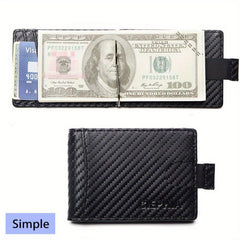 Carbon Fiber RFID Wallet for Men - Anti-theft Brush Bifold Credit Card Wallet