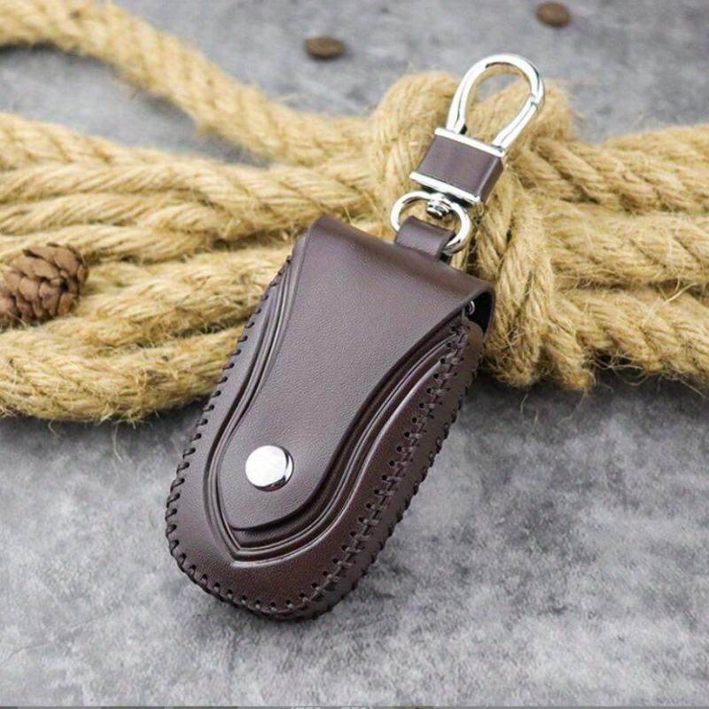 Leather Hand Stitch Car Key Bag Holder Waist Hanging Key Case