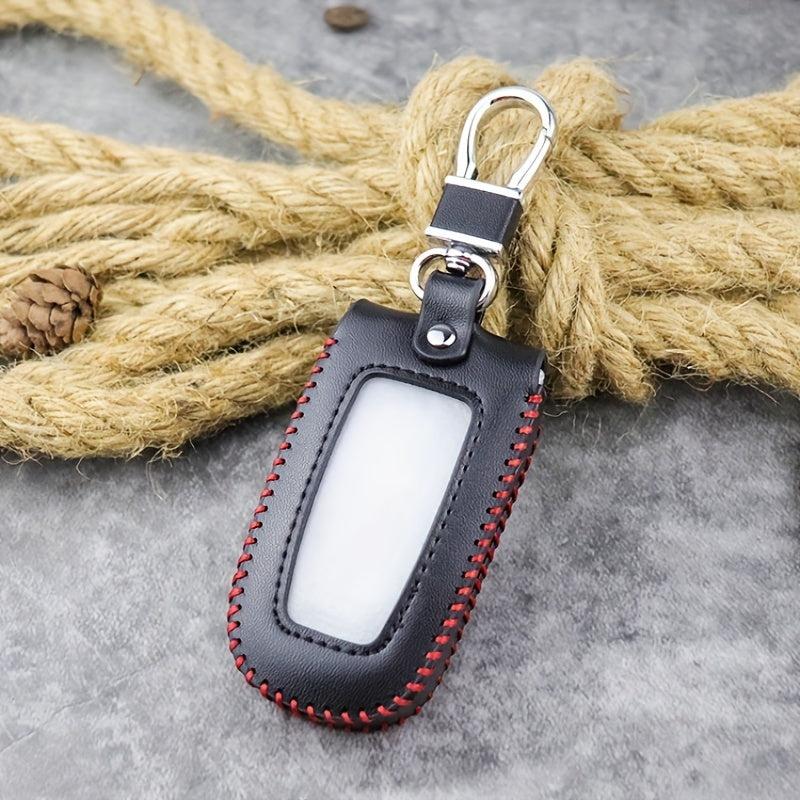 Leather Hand Stitch Car Key Bag Holder Waist Hanging Key Case