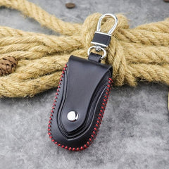 Leather Hand Stitch Car Key Bag Holder Waist Hanging Key Case