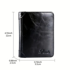 Men's Leather Wallets Business Credit Card Holders Vintage Brown