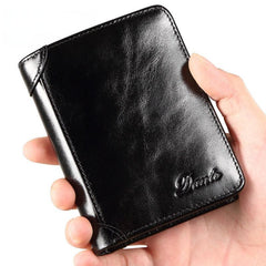 Men's Leather Wallets Business Credit Card Holders Vintage Brown