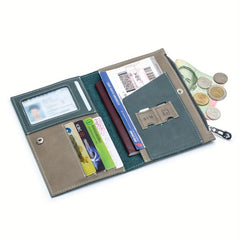 Men's Leather Credit Card Wallet Coin Passport Holder
