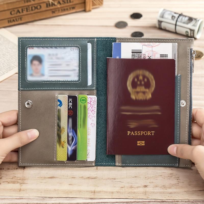 Men's Leather Credit Card Wallet Coin Passport Holder