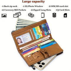 RFID Blocking Bifold Card Holder Clutch Wallet