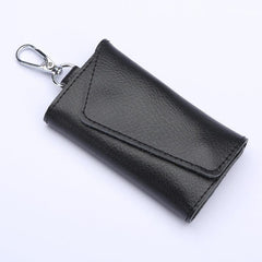 Men's Litchi Embossed Key Bag with Keychain