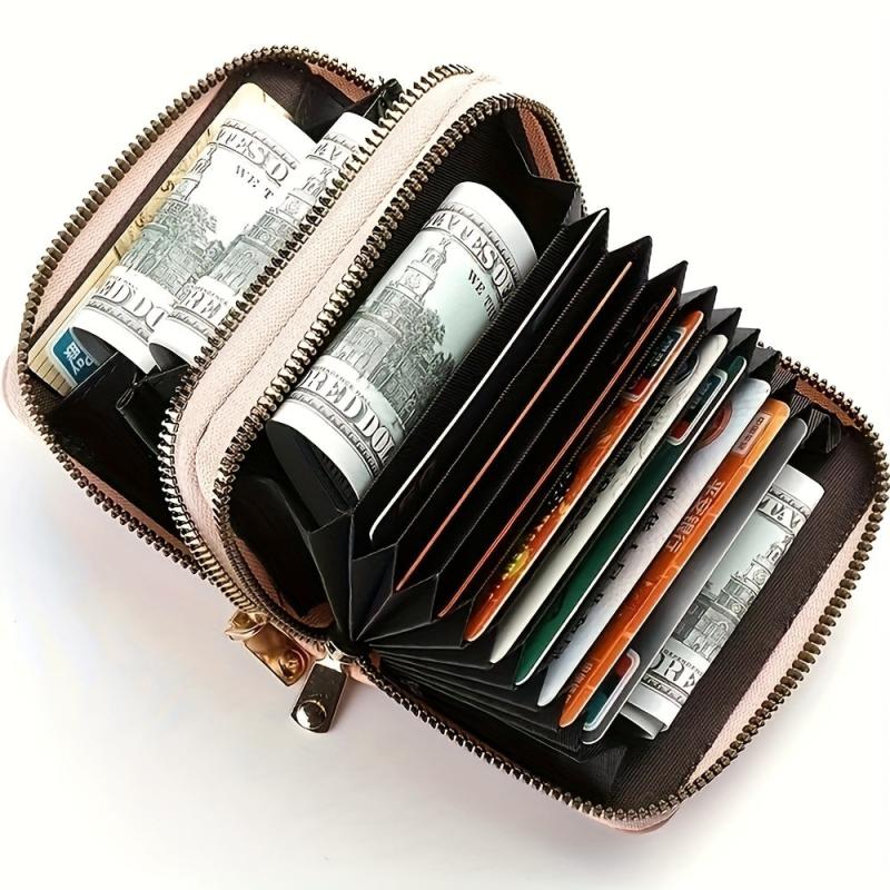 Men's Crocodile Pattern Double Zipper Wallet