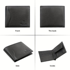 Men's RFID Blocking Leather Wallet with Coin Pouch