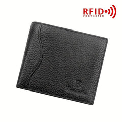 Men's RFID Blocking Leather Wallet with Coin Pouch