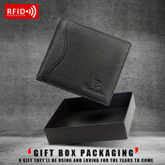 Men's RFID Blocking Leather Wallet with Coin Pouch