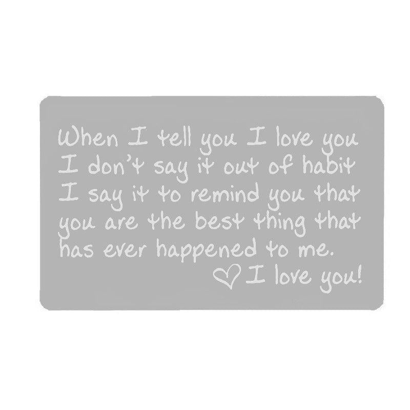 Metal Card Wallet - Love You Postcard Business Card