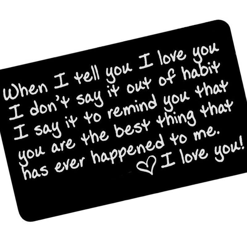 Metal Card Wallet - Love You Postcard Business Card