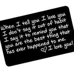 Metal Card Wallet - Love You Postcard Business Card