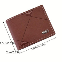 Men's Wallet Short Money Clip Youth Thin Three fold Soft Leather Document Bag
