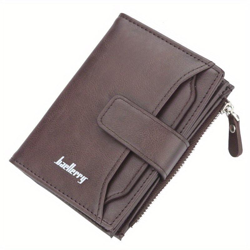 Baellerry18 Cards Men's Business Wallet Short PU Leather Buckle