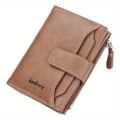 Baellerry18 Cards Men's Business Wallet Short PU Leather Buckle