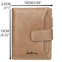 Baellerry18 Cards Men's Business Wallet Short PU Leather Buckle