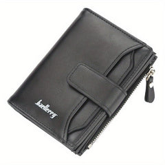 Baellerry18 Cards Men's Business Wallet Short PU Leather Buckle