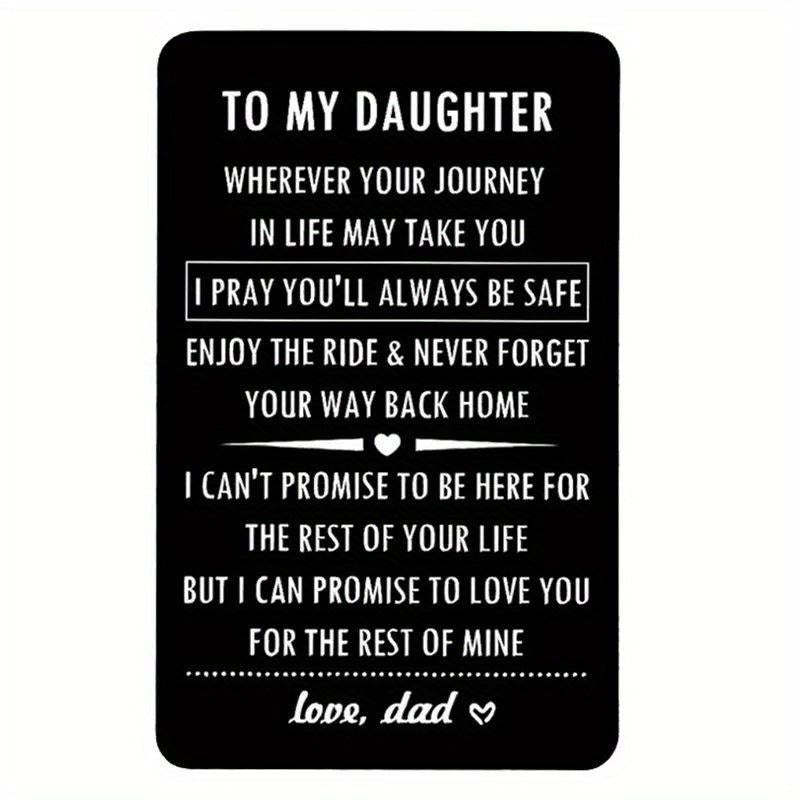 Engraved Wallet Insert Card For Son Daughter From Dad Mom Birthday Gift