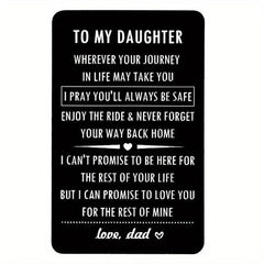 Engraved Wallet Insert Card For Son Daughter From Dad Mom Birthday Gift