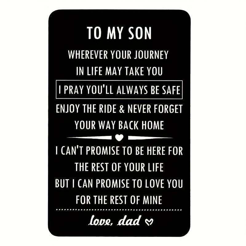 Engraved Wallet Insert Card For Son Daughter From Dad Mom Birthday Gift