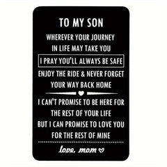 Engraved Wallet Insert Card For Son Daughter From Dad Mom Birthday Gift