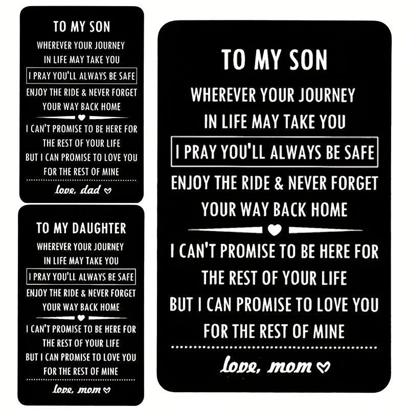 Engraved Wallet Insert Card For Son Daughter From Dad Mom Birthday Gift