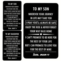Engraved Wallet Insert Card For Son Daughter From Dad Mom Birthday Gift