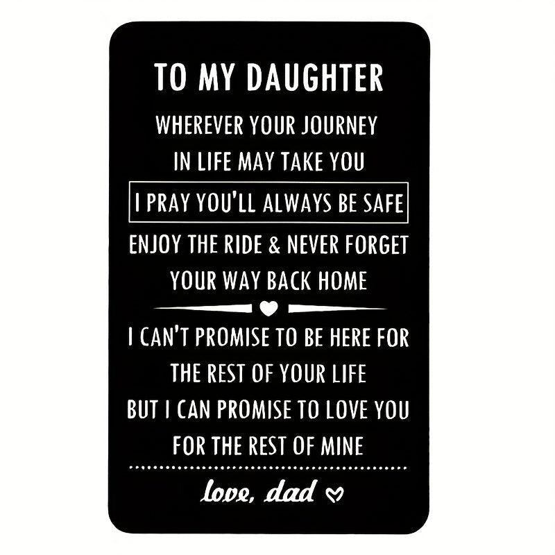 Engraved Wallet Insert Card For Son Daughter From Dad Mom Birthday Gift