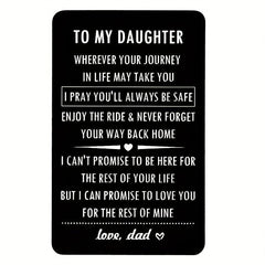 Engraved Wallet Insert Card For Son Daughter From Dad Mom Birthday Gift