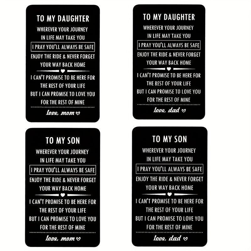 Engraved Wallet Insert Card For Son Daughter From Dad Mom Birthday Gift