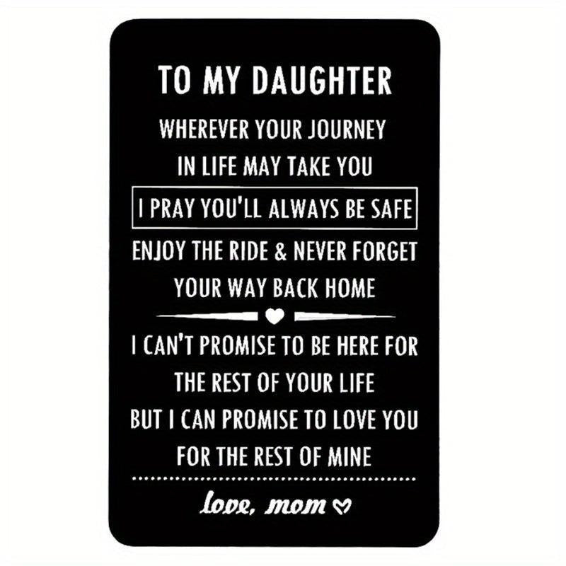 Engraved Wallet Insert Card For Son Daughter From Dad Mom Birthday Gift