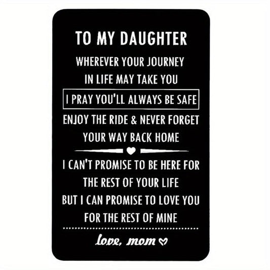 Engraved Wallet Insert Card For Son Daughter From Dad Mom Birthday Gift