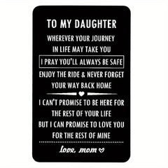 Engraved Wallet Insert Card For Son Daughter From Dad Mom Birthday Gift