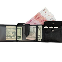 Men's Leather Trifold Eagle Pattern Wallet