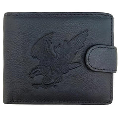 Men's Leather Trifold Eagle Pattern Wallet