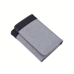 Men's Canvas Three fold Short Wallet Contrast Casual Wallet