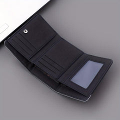 Men's Canvas Three fold Short Wallet Contrast Casual Wallet