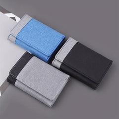 Men's Canvas Three fold Short Wallet Contrast Casual Wallet